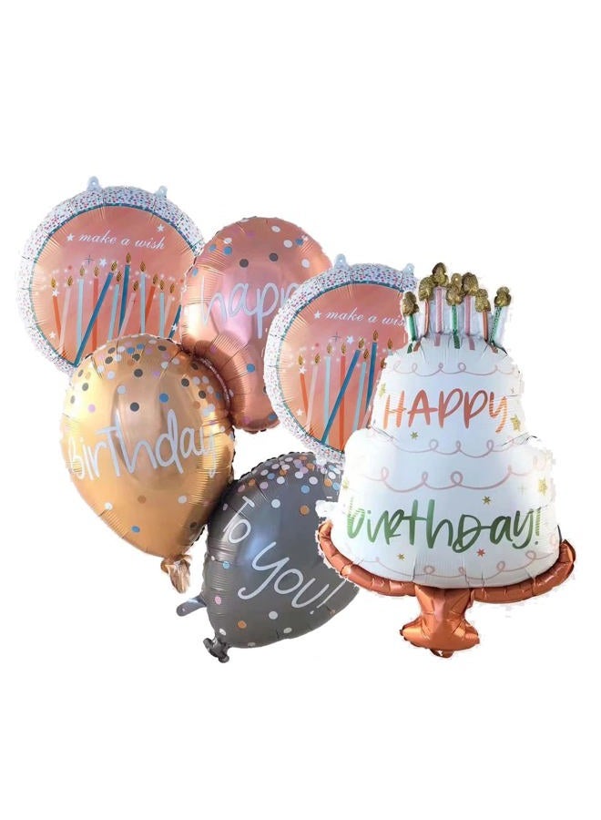 RS Big Happy Birthday Balloon Foil Inflated Mylar Balloons Rose Gold Birthday Party Decoration Kit for Party Decoration Supplies - Image 1