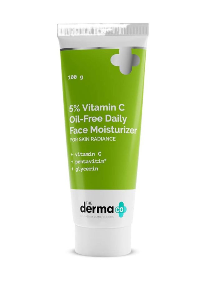 THE derma Co مرطب يومي خالي من الزيت بفيتامين C بنسبة 5% لبشرة متألقة - 100 جرام - Image 1