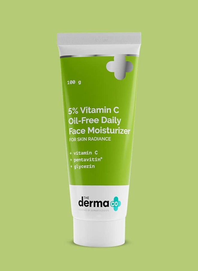 THE derma Co مرطب يومي خالي من الزيت بفيتامين C بنسبة 5% لبشرة متألقة - 100 جرام - Image 2