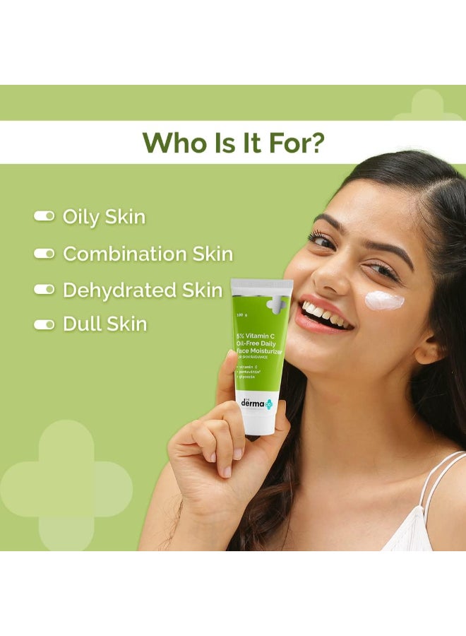 THE derma Co مرطب يومي خالي من الزيت بفيتامين C بنسبة 5% لبشرة متألقة - 100 جرام - Image 3