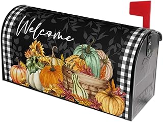 Sweetshow Sweetshow Autumn/Fall Leaf Mailbox Cover Pumpkin and Leaf Magnetic Mailbox Covers Sunflowers Plaid Harvest Mailbox  - Image 1