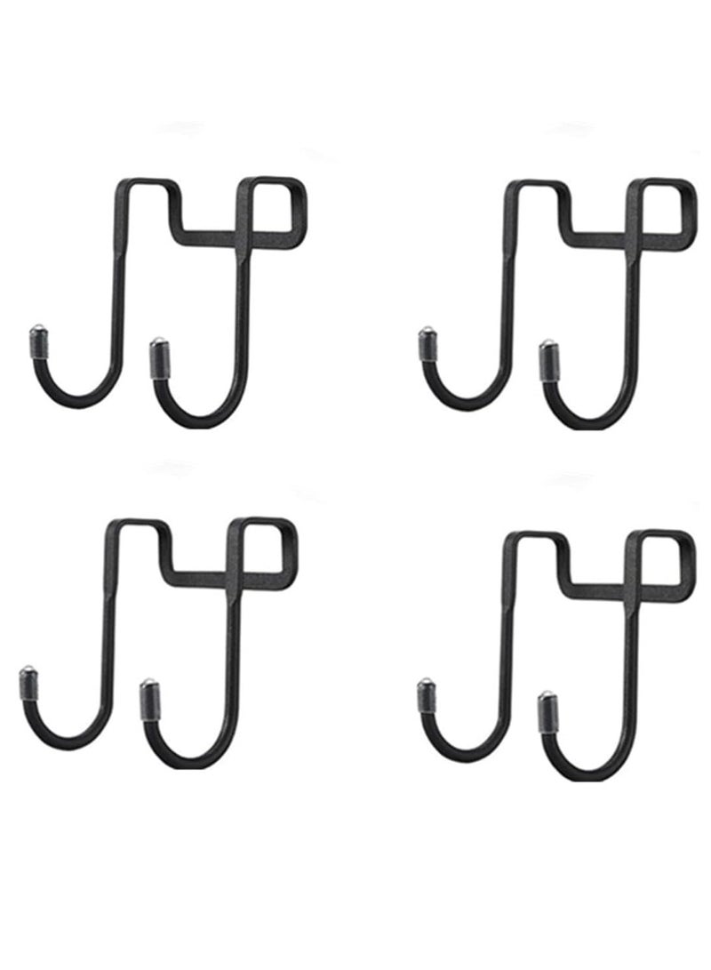 Oasisgalore 4 Pcs Over the Door Hooks, Double S Shape Cabinet Door Drawer Hanger for Closet Wardrobe Door Kitchen (Black)  - Image 1