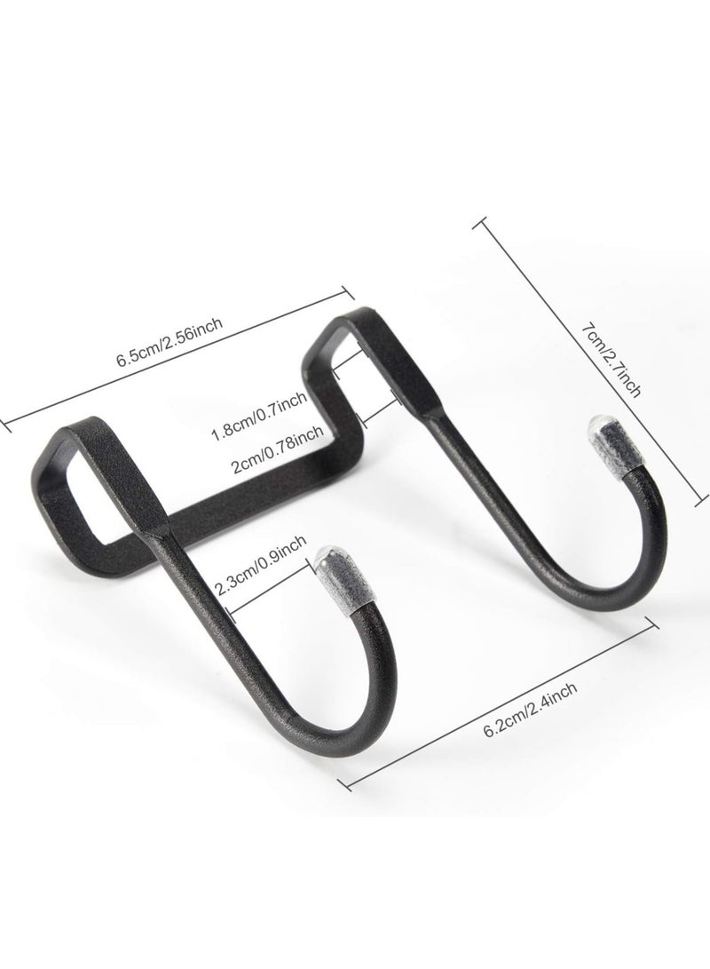 Oasisgalore 4 Pcs Over the Door Hooks, Double S Shape Cabinet Door Drawer Hanger for Closet Wardrobe Door Kitchen (Black)  - Image 2