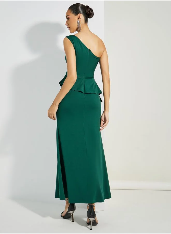 Styli One-Shoulder Ruffle Dress