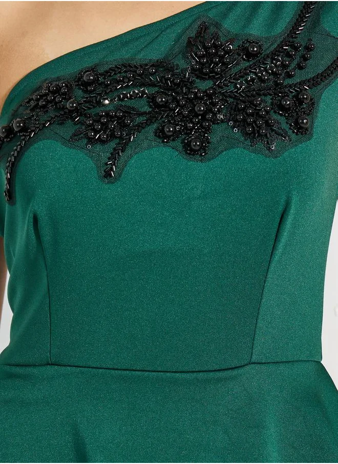 Styli One-Shoulder Ruffle Dress