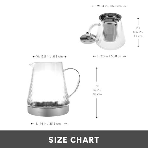 Karaca Keops Turkish Teapot with Infuser and Lid (450 ml Tea Pot & 1500 ml Induction Kettle) - Borosilicate Glass Teapot Set for Stovetops - Clear Tea Maker with 10-15 Cups Capacity - Image 3