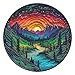 PPuzzling Magic Forest Puzzles for Adults 1000 Pieces Nature Round Tree Mountain River Sunset Landscape Puzzle Colorful Paper Cut Art Puzzle Difficult Hard Challenge Jigsaw Puzzle - Image 2