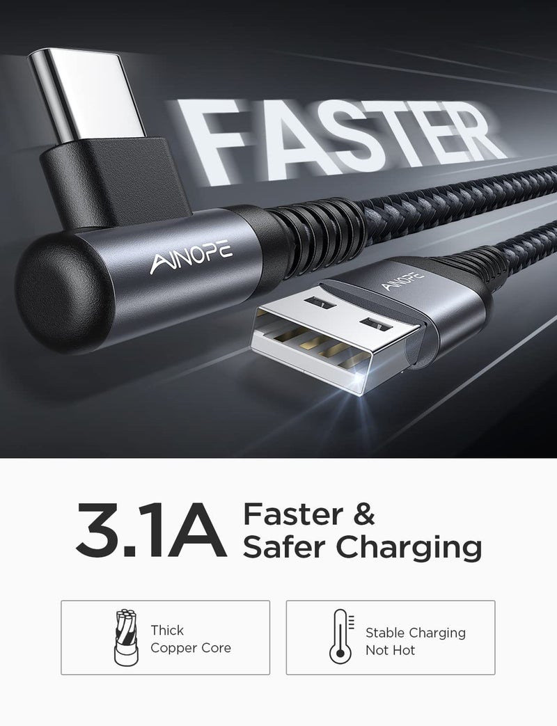 AINOPE 2 pac 1M Nylon Braided USB C Charging Cable Compatible with Galaxy S21+ Ultra, iPad mini/Air/Pro, Pixel 6X - Image 5