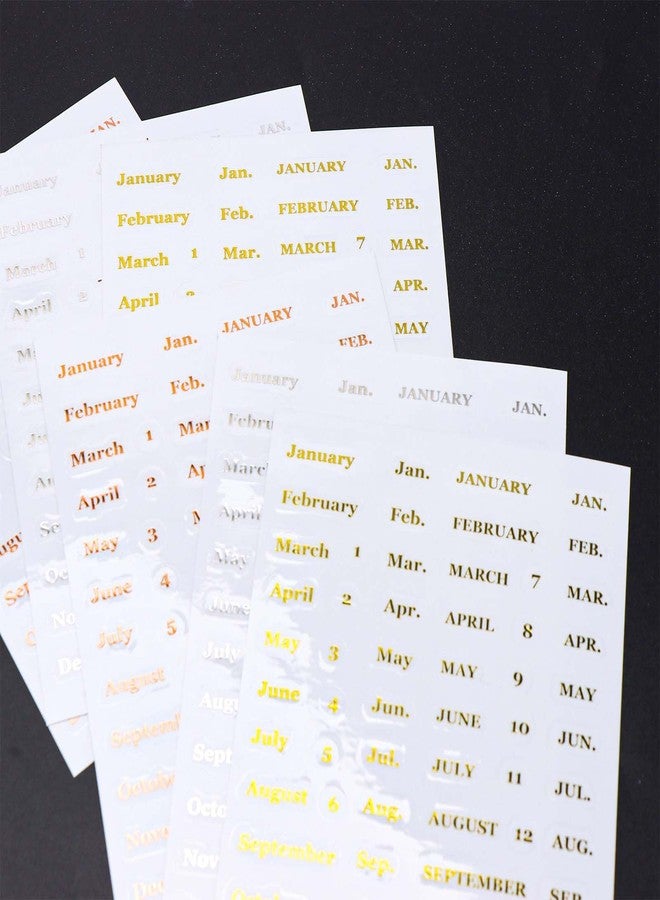 XiowDow 6 Sheets Index Tabs Stickers Monthly Small PVC Sticky Tab Stickers Mini Planner Label Sticker for Budgeting Cash Envelopes Binder Dividers Inserts Tabs (Month Stickers) - Image 2