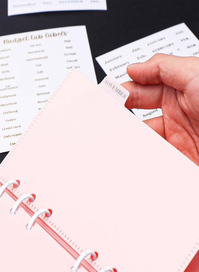 XiowDow 6 Sheets Index Tabs Stickers Monthly Small PVC Sticky Tab Stickers Mini Planner Label Sticker for Budgeting Cash Envelopes Binder Dividers Inserts Tabs (Month Stickers) - Image 5