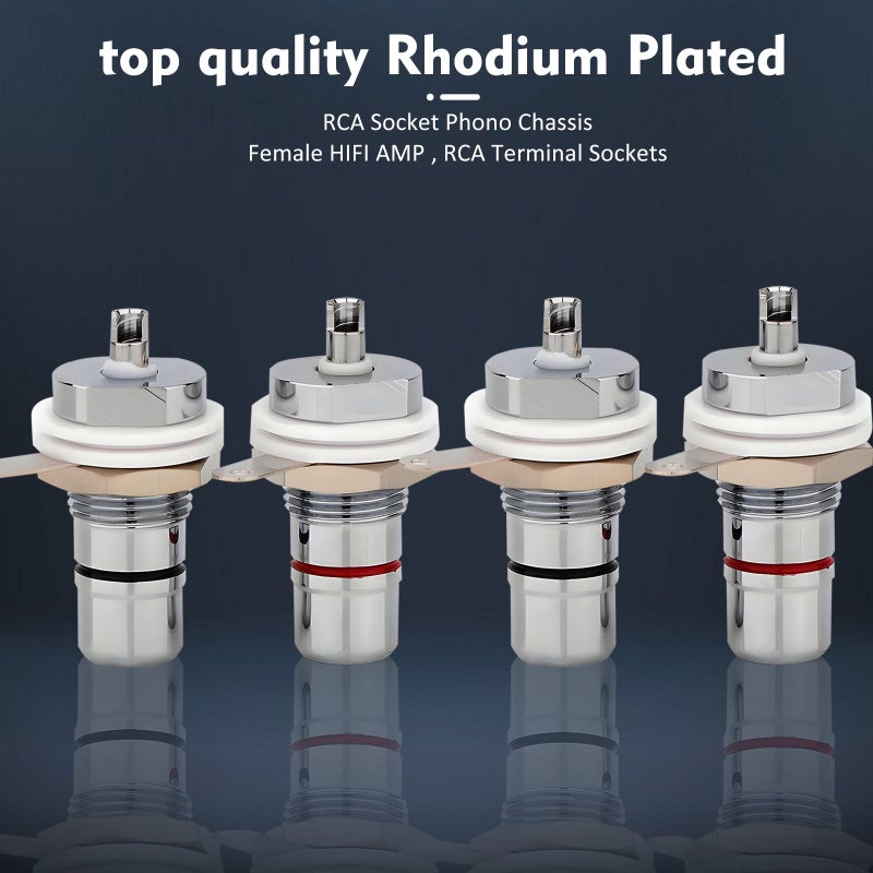 Preffair Rhodium Plated Rca Socket Lotus Mother Hifi Power Amplifier Gallbladder Machine - Image 2
