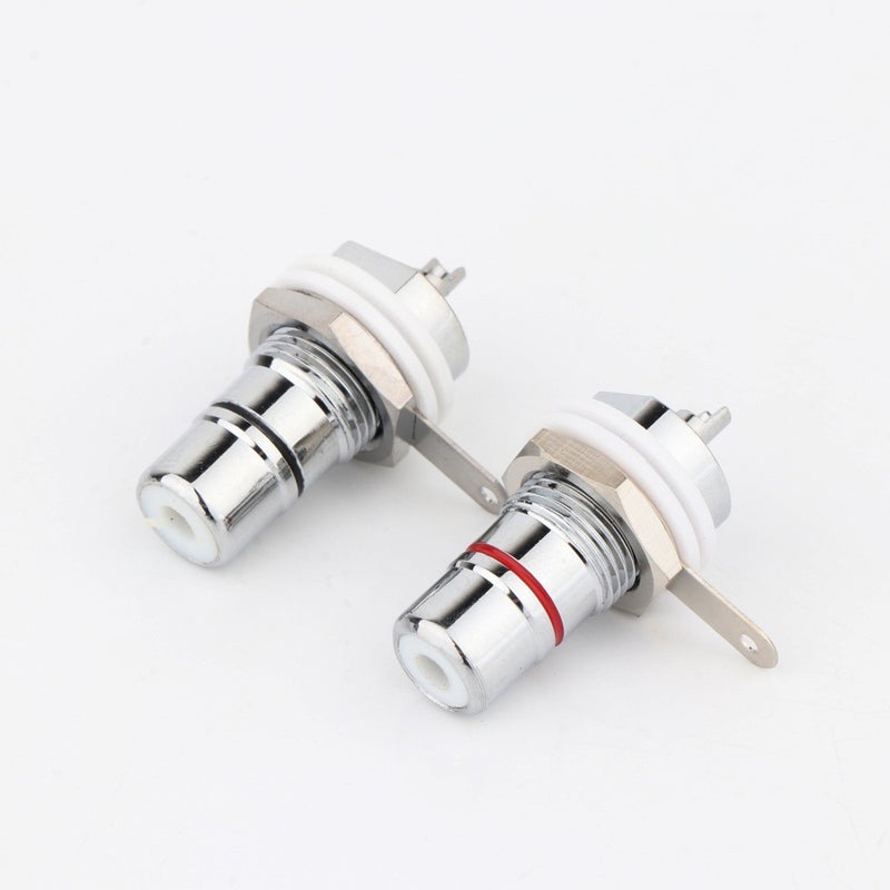 Preffair Rhodium Plated Rca Socket Lotus Mother Hifi Power Amplifier Gallbladder Machine - Image 1