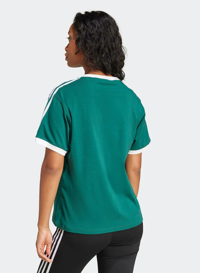 Adidas 3 STRIPE TEE Green Originals Women T-SHIRTS