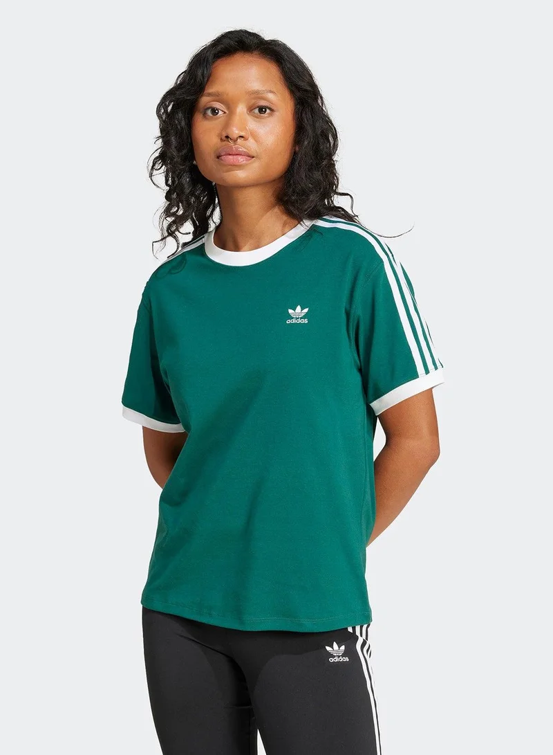 Adidas 3 STRIPE TEE Green Originals Women T-SHIRTS