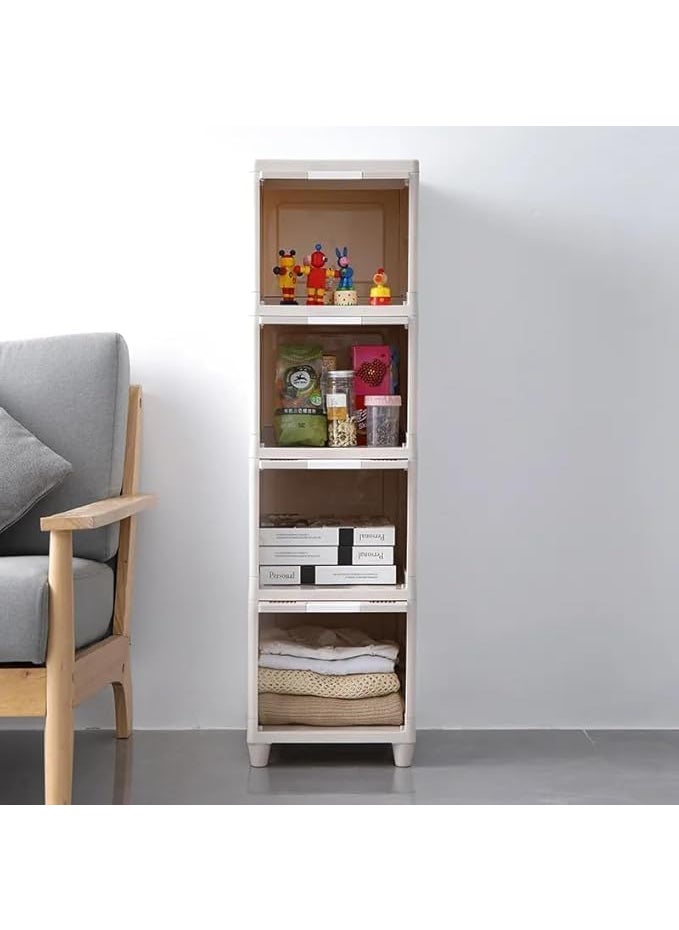 Krishn Kunj KRISHN KUNJ 2 Units Plastic Cupboard for Clothes Plastic Cabinet for Storage Foldable Wardrobe for Clothes Plastic Cloth Rack for Storage Clothes Storage Cabinet Plastic Modular Drawer Storage Box 2  - Image 5