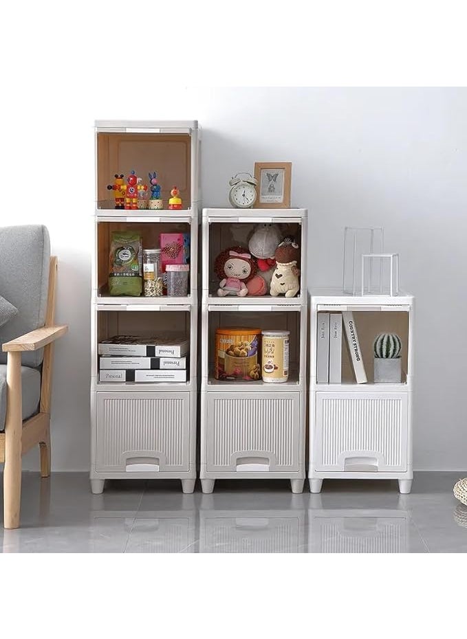 Krishn Kunj KRISHN KUNJ 2 Units Plastic Cupboard for Clothes Plastic Cabinet for Storage Foldable Wardrobe for Clothes Plastic Cloth Rack for Storage Clothes Storage Cabinet Plastic Modular Drawer Storage Box 2  - Image 2