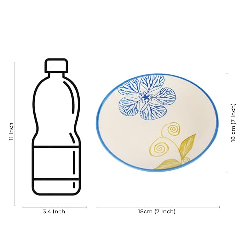 Caffeine Ceramic Handmade White Flora Quarter Plate 7” (Set of 2) - Image 4