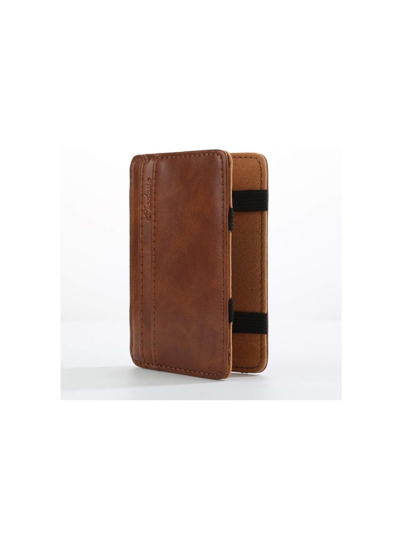 GGOOT Stylish and Practical Purse Men's Business Faux Leather Money Clip Card Holder Slim Bifold Magic Wallet Durable and Useful  - Image 1