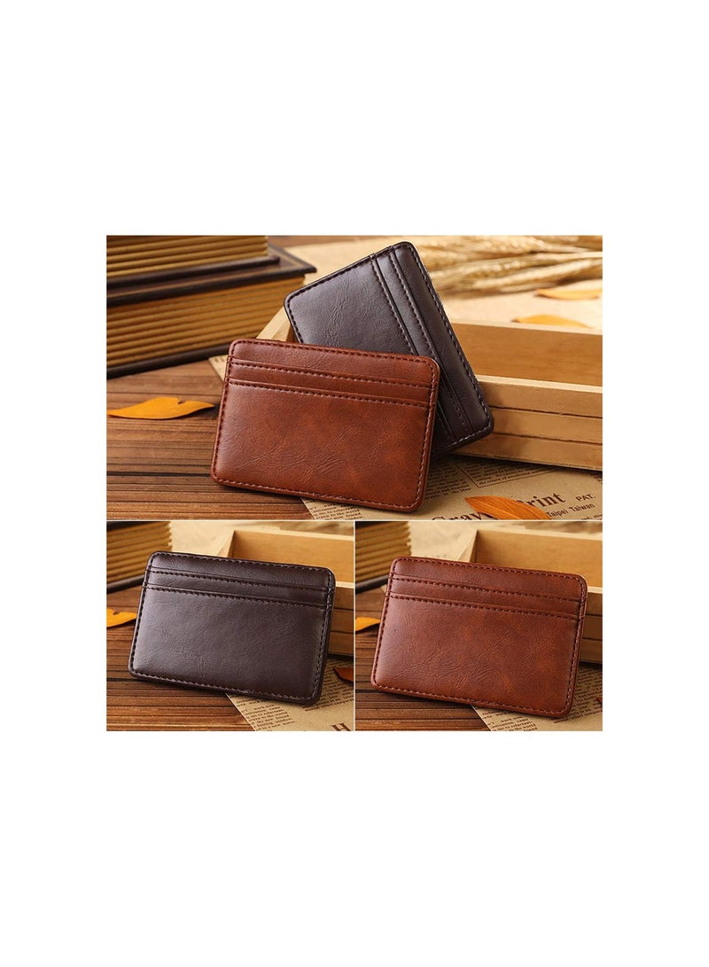 GGOOT Stylish and Practical Purse Men's Business Faux Leather Money Clip Card Holder Slim Bifold Magic Wallet Durable and Useful  - Image 3