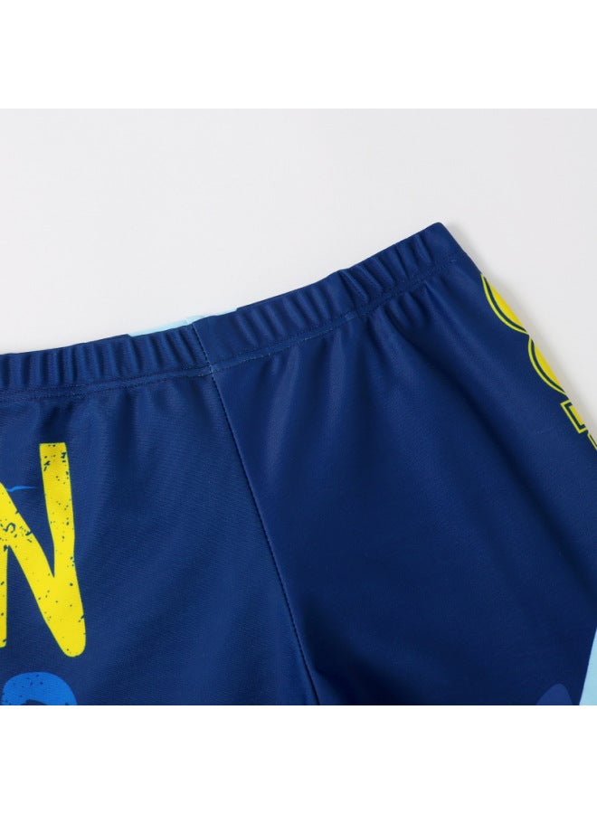 Loquat Cute Shark Boy Children's Swimming Suit Split Short Sleeve Trousers Sun-proof Quick-drying Swimwear Set-Color:Dark Blue- - Image 5