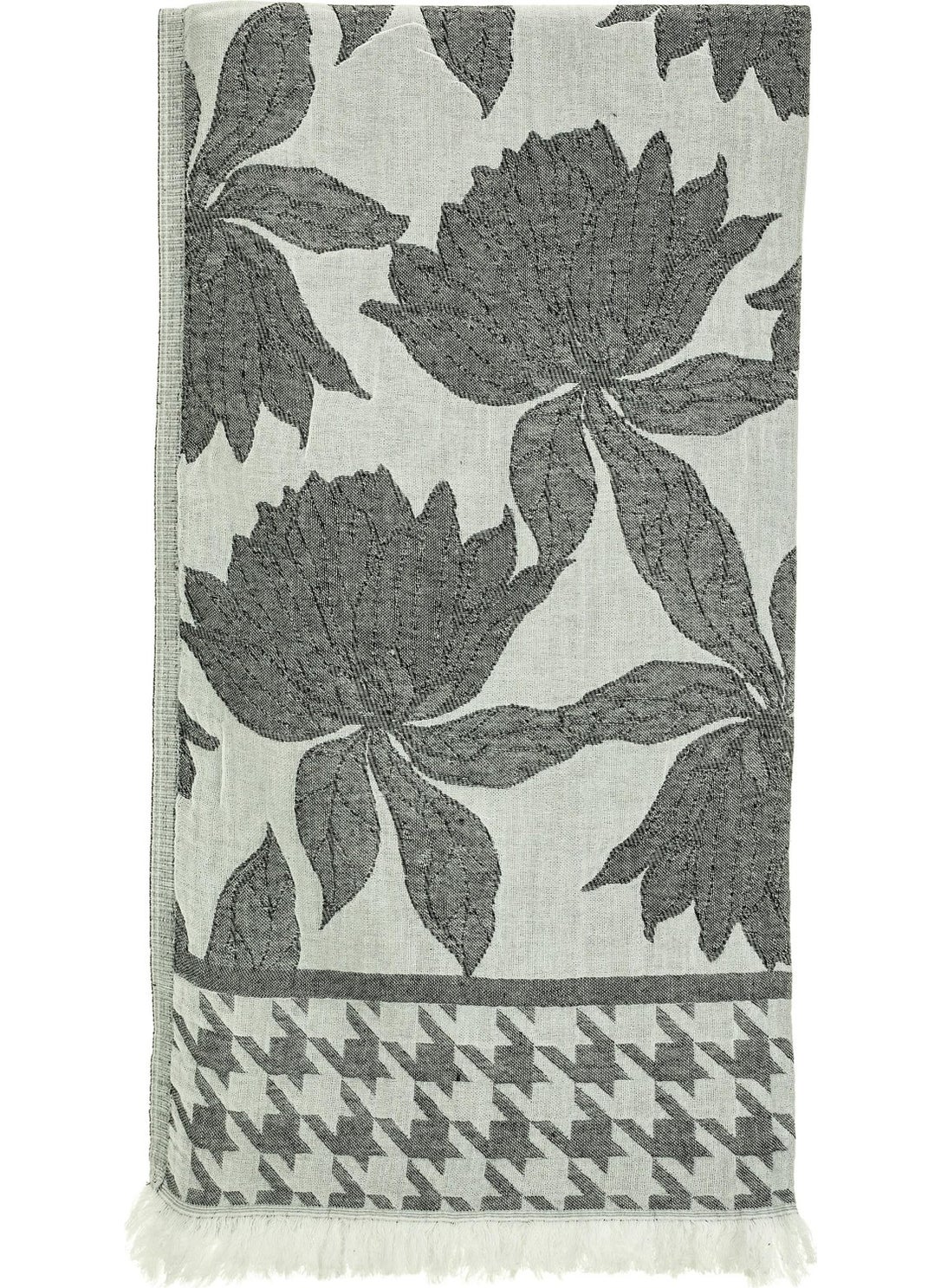 Rosa Bianca Black Lotus Pattern Jacquard Doubleface Cotton Loincloth 