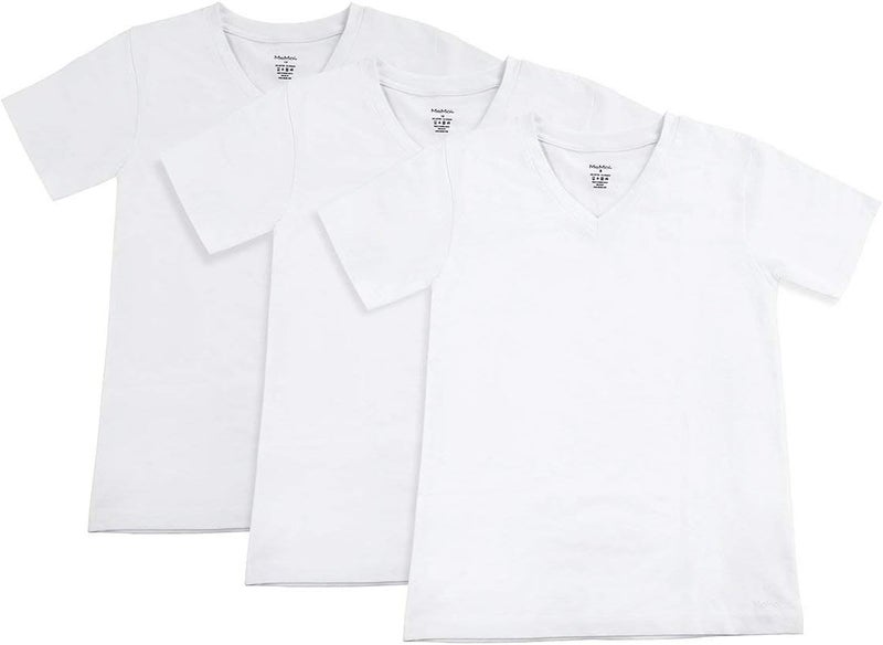 MeMoi Boy’s V-Neck Cotton T-Shirt 3-Pack 5 / White - Image 4