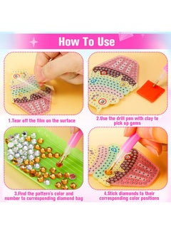 Mtlee MTLEE 10 Sets Arts and Crafts for Kids Ages 8-12 5D Diamond Painting Keychain Kits Gem Art Kits for Girls Crafts Gem Painting Kits Diamond Art Gift Idea for Age 4, 5, 6, 7, 8, 9, 10-12  - Image 4
