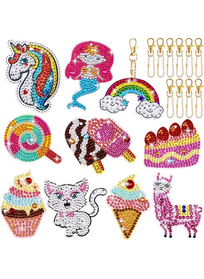 MTLEE 10 Sets Arts and Crafts for Kids Ages 8-12 5D Diamond Painting Keychain Kits Gem Art Kits for Girls Crafts Gem Painting Kits Diamond Art Gift Idea for Age 4, 5, 6, 7, 8, 9, 10-12 - Image 1