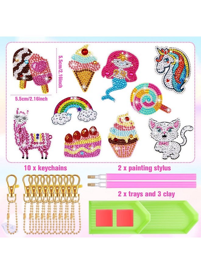 MTLEE 10 Sets Arts and Crafts for Kids Ages 8-12 5D Diamond Painting Keychain Kits Gem Art Kits for Girls Crafts Gem Painting Kits Diamond Art Gift Idea for Age 4, 5, 6, 7, 8, 9, 10-12 - Image 2