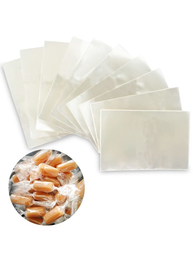 FIESTA WRAPS Clear Candy Wrappers for Caramels (600 Pcs 3.5 x 5 inches) - Natural Clear Cellophane Candy Wrappers - Caramel Wrappers - Candy Wrapping Paper - Chocolate Wrappers - Lollipop Wrappers - Image 1