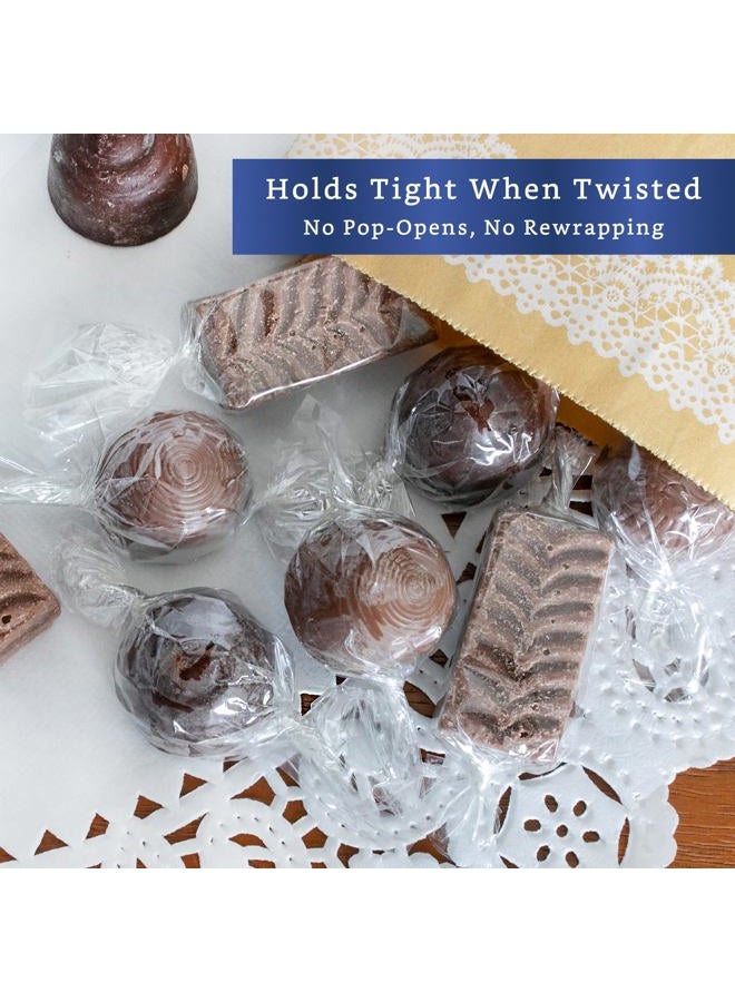 FIESTA WRAPS Clear Candy Wrappers for Caramels (600 Pcs 3.5 x 5 inches) - Natural Clear Cellophane Candy Wrappers - Caramel Wrappers - Candy Wrapping Paper - Chocolate Wrappers - Lollipop Wrappers - Image 5
