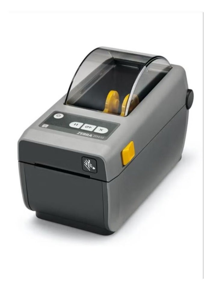 ZEBRA Zebra ZD411D Direct Thermal Desktop Label Printer – 203 DPI, USB, USB Host, Bluetooth BLE – Model ZD4A022-D0EM00EZ – Grey  - Image 1