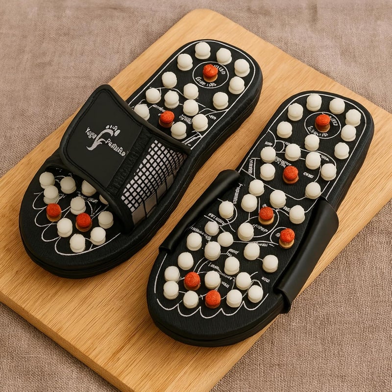 Vemlons acupressure slippers Yoga Paduka Spring Acupressure & Magnetic Therapy Acupressures Slippers Unisex Natural Foot Massager for Full Body Blood Circulation acupressure slippers for women & Men & (9) - Image 1