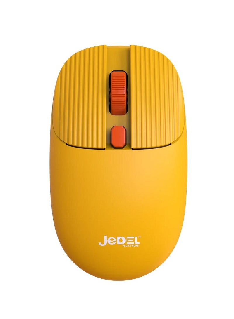JeDEL WS682 Dual Mode Combo ( BT 3-5 & Wireless 2.4GHz ) Multi Device Connect Up To 3 Devices – Silent AR / EN layout Pop Keys Retro Typewriter – 1600DPI – Battery Power – Support Win & Android for PC , Laptop , Pad | Colorful  - Image 5