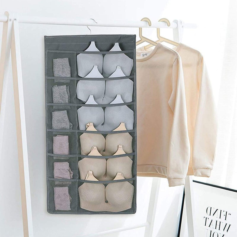 GREEYA Two Sided 30 Pockets Hanging Mesh Bag Storage For SocksBraPantiesStockingTies Travel Accessories - Image 5