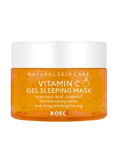KOEC Vitamin C Sleep Overnight Face Masks Skincare, Vitamin C Gel Sleeping Mask with Hyaluronic Acid, Moisturising Overnight Mask, Hydrating Face Mask, Brightening Gel Face Mask, Tender & Smooth 150g  - Image 1