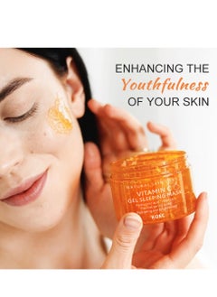 KOEC Vitamin C Sleep Overnight Face Masks Skincare, Vitamin C Gel Sleeping Mask with Hyaluronic Acid, Moisturising Overnight Mask, Hydrating Face Mask, Brightening Gel Face Mask, Tender & Smooth 150g  - Image 3