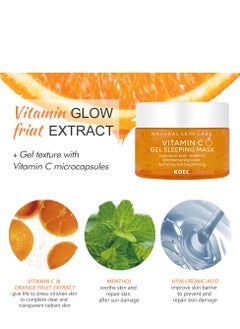 KOEC Vitamin C Sleep Overnight Face Masks Skincare, Vitamin C Gel Sleeping Mask with Hyaluronic Acid, Moisturising Overnight Mask, Hydrating Face Mask, Brightening Gel Face Mask, Tender & Smooth 150g  - Image 4