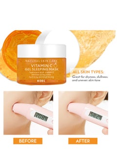 KOEC Vitamin C Sleep Overnight Face Masks Skincare, Vitamin C Gel Sleeping Mask with Hyaluronic Acid, Moisturising Overnight Mask, Hydrating Face Mask, Brightening Gel Face Mask, Tender & Smooth 150g  - Image 5