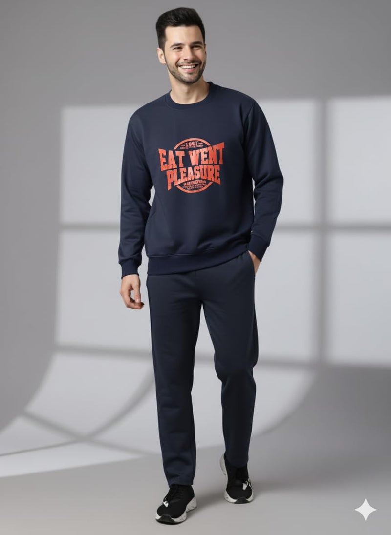 Mack Jonney Graphic Print Track Suit for men | Co-ord Set | Warm Fleece Tracksuit Set | Full Sleeve Sweatshirt-M4849 - Image 2
