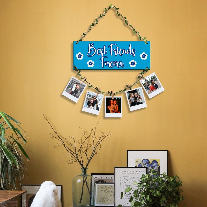 Sehaz Artworks Store إطارات صور مستطيلة لتزيين الجدران مع مشابك خشبية لتعليق الصور لزينة غرف الأطفال - Image 5