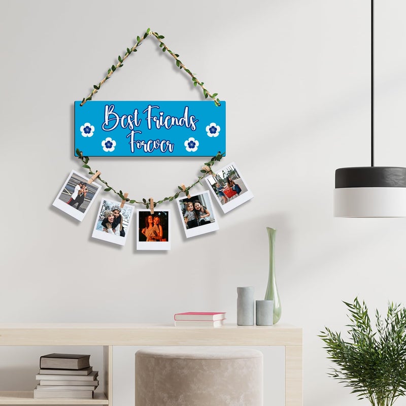 Sehaz Artworks Store إطارات صور مستطيلة لتزيين الجدران مع مشابك خشبية لتعليق الصور لزينة غرف الأطفال - Image 4