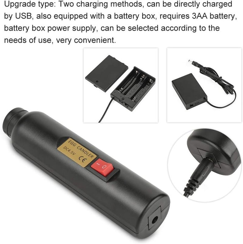 klarako LED Light Egg Candler Tester Auto Mini Lighting Incubator for Experiment Exclusive 5.9 x 1.4 x 1.4in - Image 2