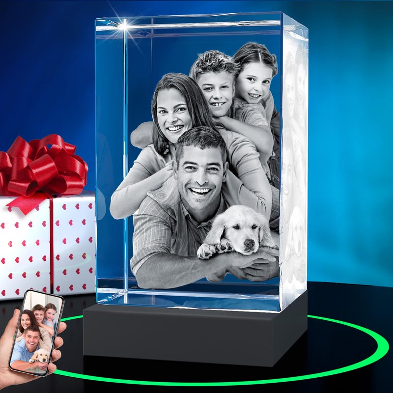 ArtPix 3D ArtPix 3D Premium Crystal Photo  Personalized Gifts for Women  Wife  Men  Mom  Dad  Her  Him  Great Personalized Customized Gift With Your Own Photo  Custom Birthday 3D Picture Rectangle - Image 1