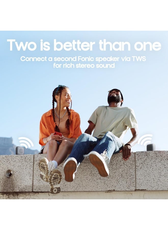 Walk Audio Fonic Wireless Speaker (Black) | Portable Wireless Speaker, Built-In Mic, IPX4 Waterproof, TWS Stereo Pairing, 5W Output, USB-C Charging, 4-5hr Playtime - Image 5