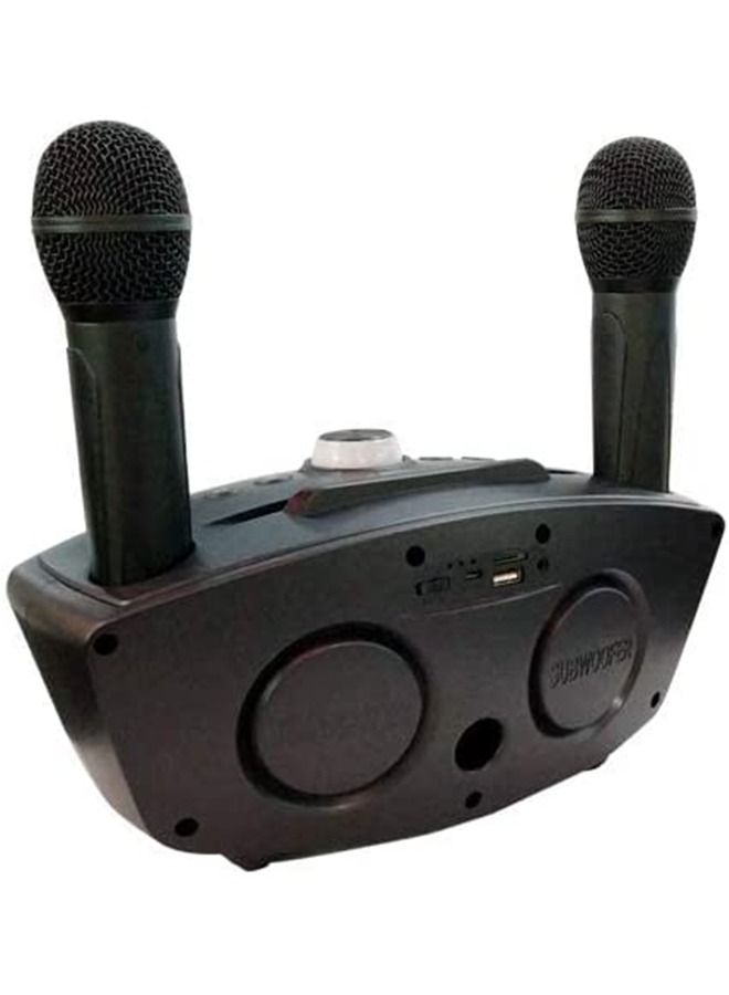 PADOM ميكروفون مزدوج لاسلكي محمول 2 في 1 من Padom مع مكبر صوت بلوتوث للعائلة - Image 5