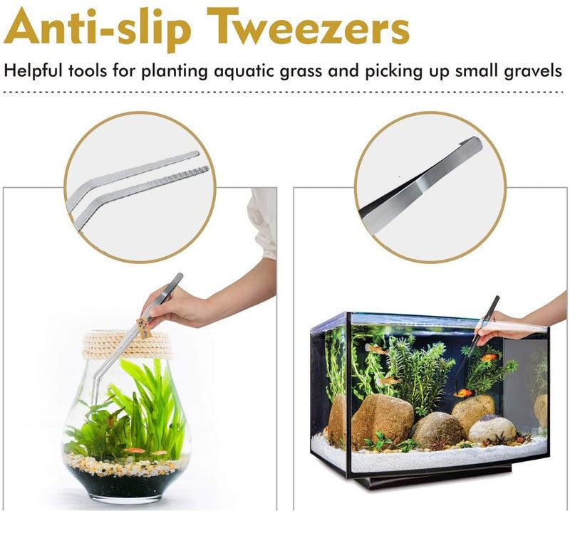 Western Era Aquarium 27cm Curved Tweezer,Fish Tank Landscaping Pruning, Plant Trimming Tools, High hardness, Toughness, Durable, Non-deform & Fracture, Special Design, Stable, Easy To Hold, Clean - Image 2