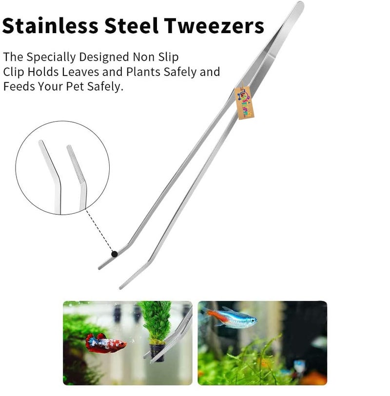 Western Era Aquarium 27cm Curved Tweezer,Fish Tank Landscaping Pruning, Plant Trimming Tools, High hardness, Toughness, Durable, Non-deform & Fracture, Special Design, Stable, Easy To Hold, Clean - Image 3