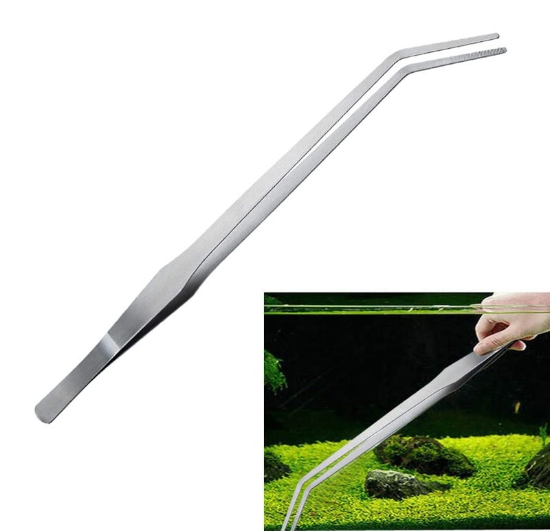 Western Era Aquarium 27cm Curved Tweezer,Fish Tank Landscaping Pruning, Plant Trimming Tools, High hardness, Toughness, Durable, Non-deform & Fracture, Special Design, Stable, Easy To Hold, Clean - Image 1
