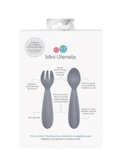 ezpz Mini Fork And Spoon Set, Kids Cutlery Set With Case, Pack -2 - Coral  - Image 4